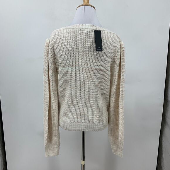 Lulus Always Adoring Sweater Womens S Ivory Space Dye Balloon Sleeve Pullover - Picture 6 of 14